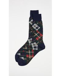 NEW Ralph Lauren Ladies Socks Wool Blend Bias Plaid Light Grey Pink