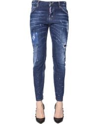 DSquared² Cool Girl Fit Jeans In Denim Stretch - Blue