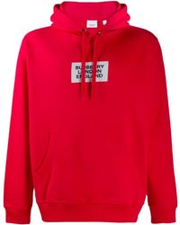 Burberry London England Patch Hoodie in Red for Men - Save 15% - Lyst