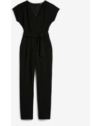 express v neck tie waist jumpsuit