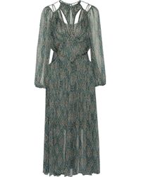 Zimmermann Riot Web Printed Silk-Georgette And Organza Dress - Blue