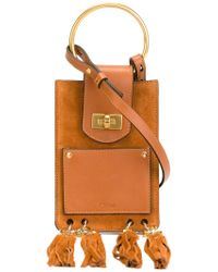 Chlo Jane Small Patchwork Leather and Suede Bag in Brown (caramel ...