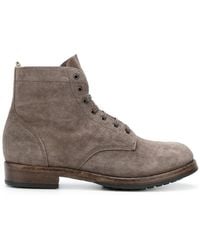 Lyst - Officine Creative Brushed Leather Laceup Low Boots in Brown for Men