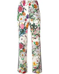 Gucci Flora Snake Print Pants - White