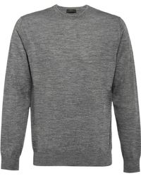 Prada Crew-neck Logo Sweater for Men - Lyst