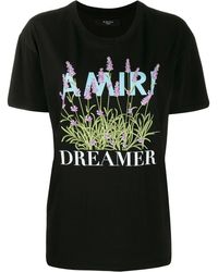 Amiri T-shirt Met Bloemenprint - Zwart