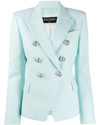 Balmain Blazer con doble botonadura - Azul