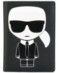 Lyst Karl Lagerfeld Kikonik Passport Holder In Black
