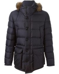 moncler cluny nylon puffer jacket with fur hood navy moncler cluny nylon puffer jacket with fur hood navy