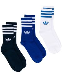 adidas Contrast Logo Sock Pack - Blue