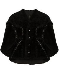 Rick Owens Chaqueta corta con borrego - Negro