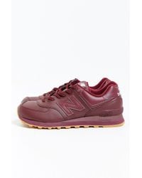 New Balance | purple 574 Leather Gumsole Sneaker | Lyst