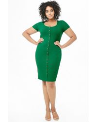 Forever 21 Vestito con finti bottoni - Verde