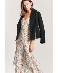 Forever 21 Giubbotto biker in tessuto - Nero