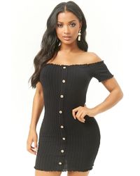 Forever 21 Vestito aderente con scollo omerale - Nero