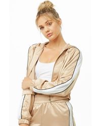 Forever 21 Veste en satin à rayures - Neutre