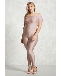 Forever 21 Women's Plus Size Sheeny Jumpsuit - Multicolour