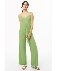 Forever 21 Tuta lunga con cintura - Verde