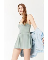 Forever 21 Playsuit mit Spaghettiträgern - Grün