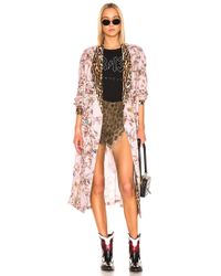 R13 Smoking Robe With Piping - Pink