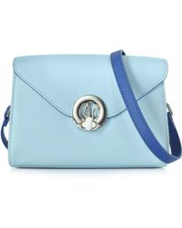 Prada Blue Saffiano Leather Zip Case with Shoulder Strap in Blue ...  