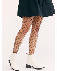 Free People Shooting Star Net Tights By Lirika Matoshi - Black