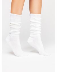 Free People Numero Uno Crew Sock By Wigwam - White