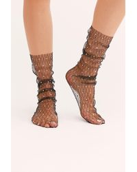 Free People Crystal Mesh Socks By Lirika Matoshi - Black