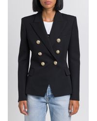 Balmain Giacca classica in grain de poudre - Blu