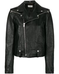 Saint Laurent Zipped Biker Jacket - Black