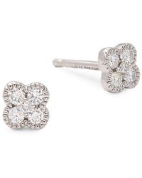 Lyst Kc Designs Diamond And 14k White Gold Clover Stud Earrings In Kc Designs Diamond And 14k White Gold Clover Stud Earrings Lyst