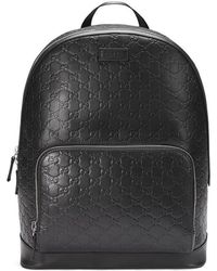Gucci Gactive Large Black Leather Backpack in Black for Men | Lyst