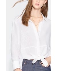 Halston Heritage Womens Long Sleeve Wide Cuff Stripe Shirt