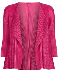 PLEATS PLEASE ISSEY  long cardigan PP23-JA861 pink 4 main image 1
