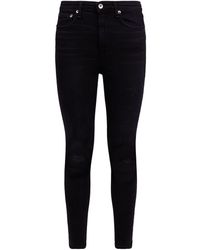 Rag & Bone Nina High-rise Ankle Flare Jeans - Black