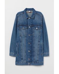 H&M Lange Jeansjacke - Blau