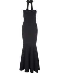 Jane norman Knot Front Maxi Dress in Black | Lyst