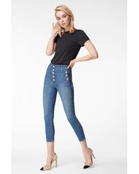 J Brand Natasha Sky-high Cropped Super Skinny - Blue
