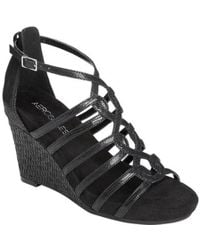 Lyst Aerosoles Plush Pillow Wedge Sandal Blue In Blue