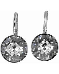 Lyst Swarovski Bella Golden Shadow Pierced Earrings 901640 In Yellow Swarovski Bella Crystal Pierced Mini Earrings 5085608 Lyst