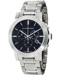 Lyst Burberry Women S Check Stamp Bracelet Watch In Metallic Burberry Bu9351 Large Check Stainless Steel Bracelet Watch Lyst