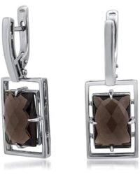 Lyst Drukker Designs Sterling Silver Smoky Quartz Earrings In Metallic Drukker Designs Sterling Silver Smoky Quartz Earrings Lyst