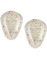 John Hardy Naga Shrimp Earrings In Metallic Lyst John Hardy Silver Small Diamond Pave Shrimp Earrings Lyst