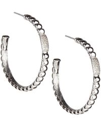Lyst John Hardy Bedeg Silver Hoop Earrings In Metallic John Hardy Bedeg Pave Diamond Hoop Earrings Lyst