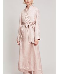 Liberty Hera Silk Jacquard Long Robe - Pink