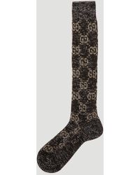 Gucci Lurex GG Motif Stretch Socks In Black