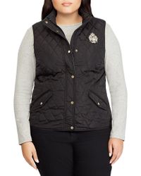 Lyst - Lauren By Ralph Lauren Packable Down Vest, Black in Black