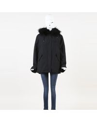 Yves Salomon "army Drawstring Waist" Parka - Black