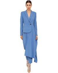 Delpozo Giacca In Misto Di Lana Con Drappeggio - Blu