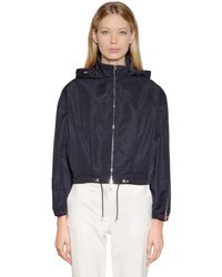 Moncler Giacca "Zirconite" In Nylon Con Cappuccio - Blu